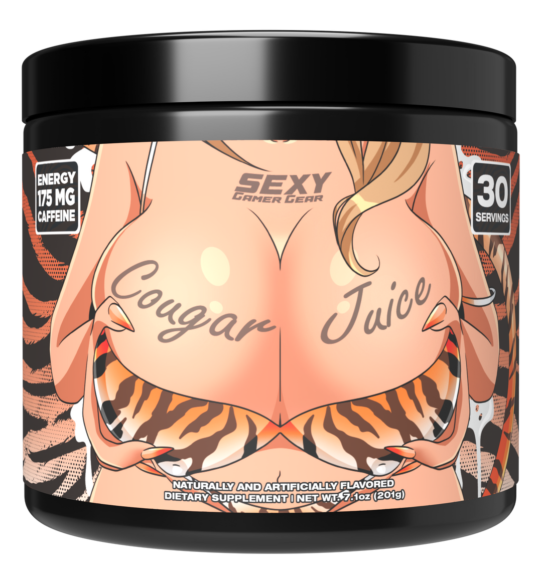 SexyGG Sexy Gamer Gear Gaming Energy Drink, Cougar Juice Tiger's Blood Flavor, GG Energy For Gamers