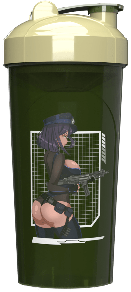 Waifu Shaker Cup, #6 Military Assets Waifu SexyGG Shaker Bottle, Sexy Gamer Gear Shaker Cup