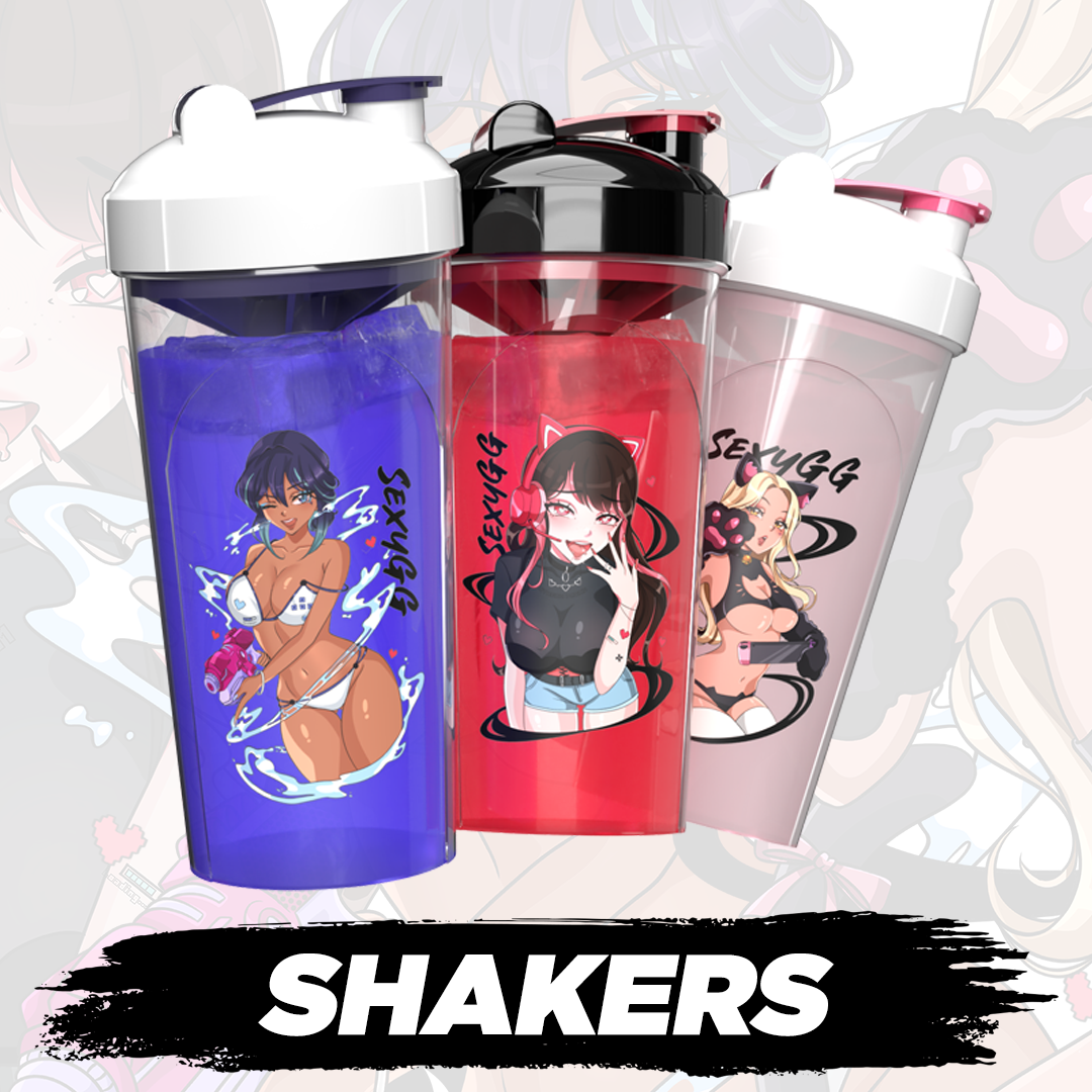 SexyGG Anime Girl Shaker Cups, Sexy Gamer Gear SexyGG Shaker Bottles