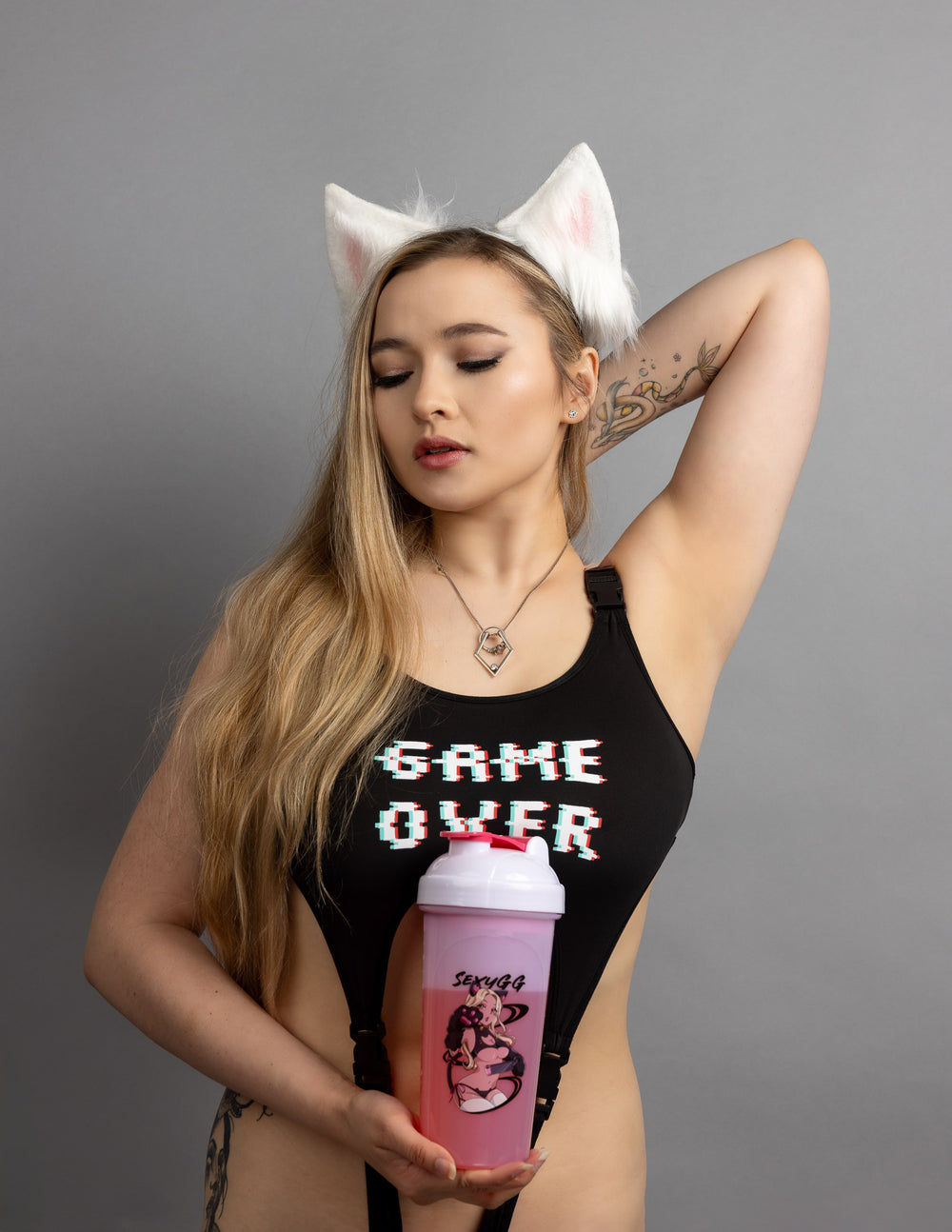 SexyGG Bad Kitty Waifu Cup Anime Shaker Bottle For Gamers
